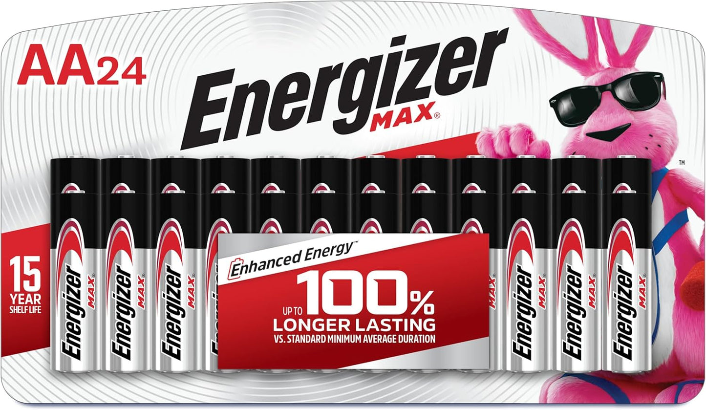 AA Batteries, MAX Double AA Battery Alkaline, 24 Count